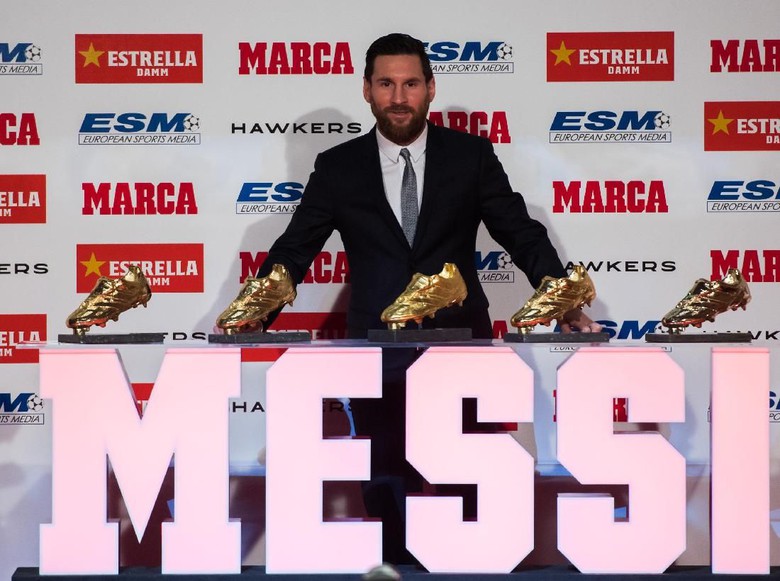 Messi Meraih Penghargaan Sepatu Emas Kelima